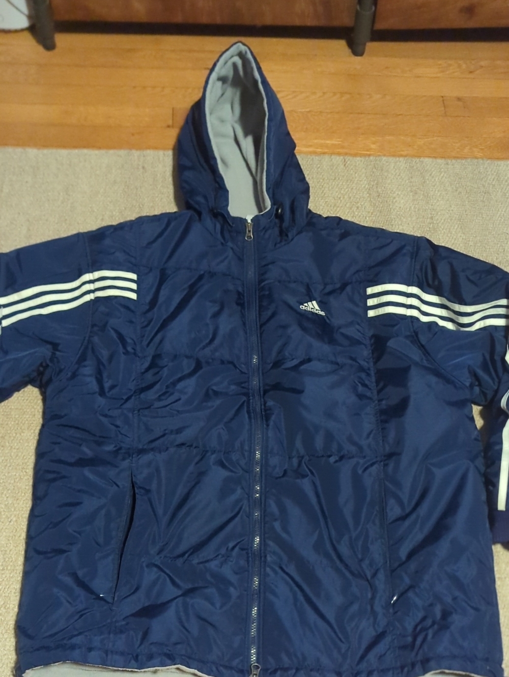 Vintage Adidas Y2K Fleece Lined Jacket. Size Large